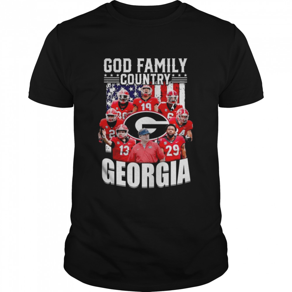 God Family country Georgia Bulldogs team American flag shirt