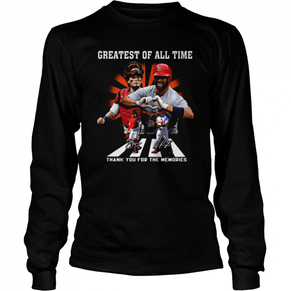 St Louis Cardinals abbey road Great of all time thank you for the memories signatures shirt Long Sleeved T-shirt