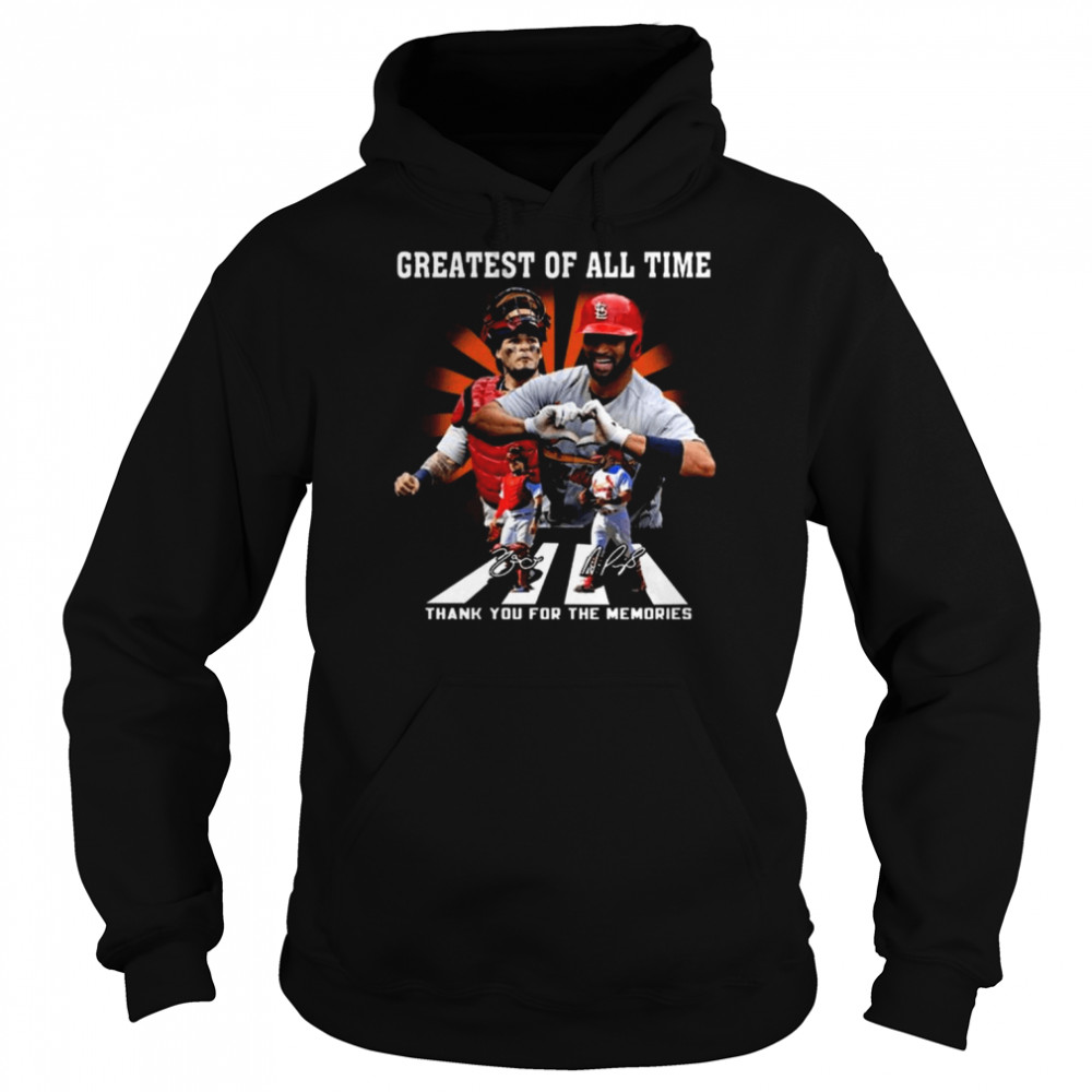 St Louis Cardinals abbey road Great of all time thank you for the memories signatures shirt Unisex Hoodie