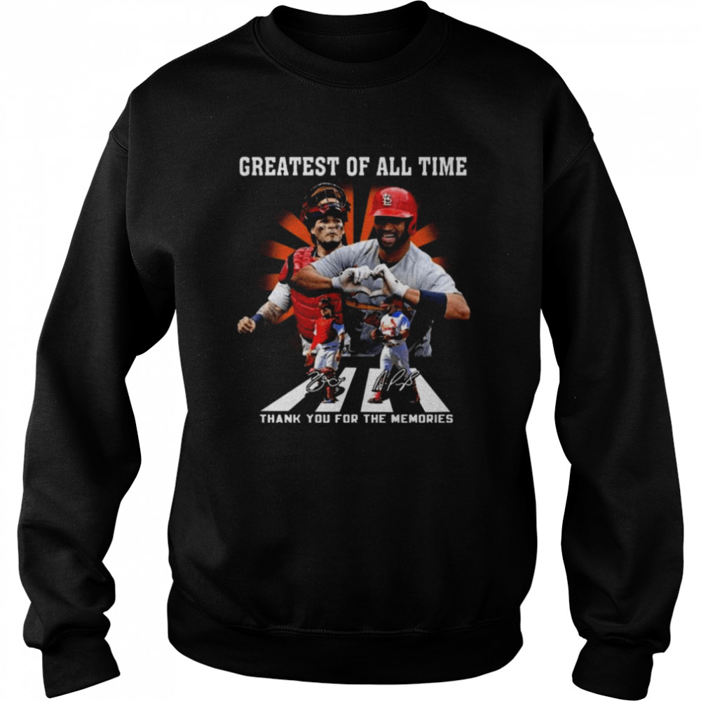 St Louis Cardinals abbey road Great of all time thank you for the memories signatures shirt Unisex Sweatshirt