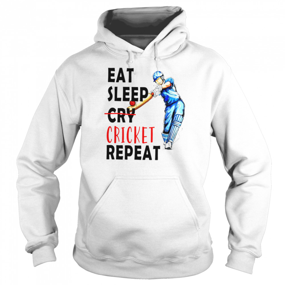 Eat sleep cricket repeat shirt Unisex Hoodie