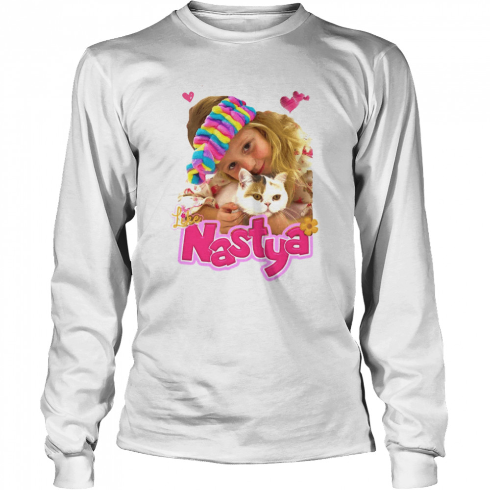 Nastya With Cat Like Nastya Youtube shirt Long Sleeved T-shirt