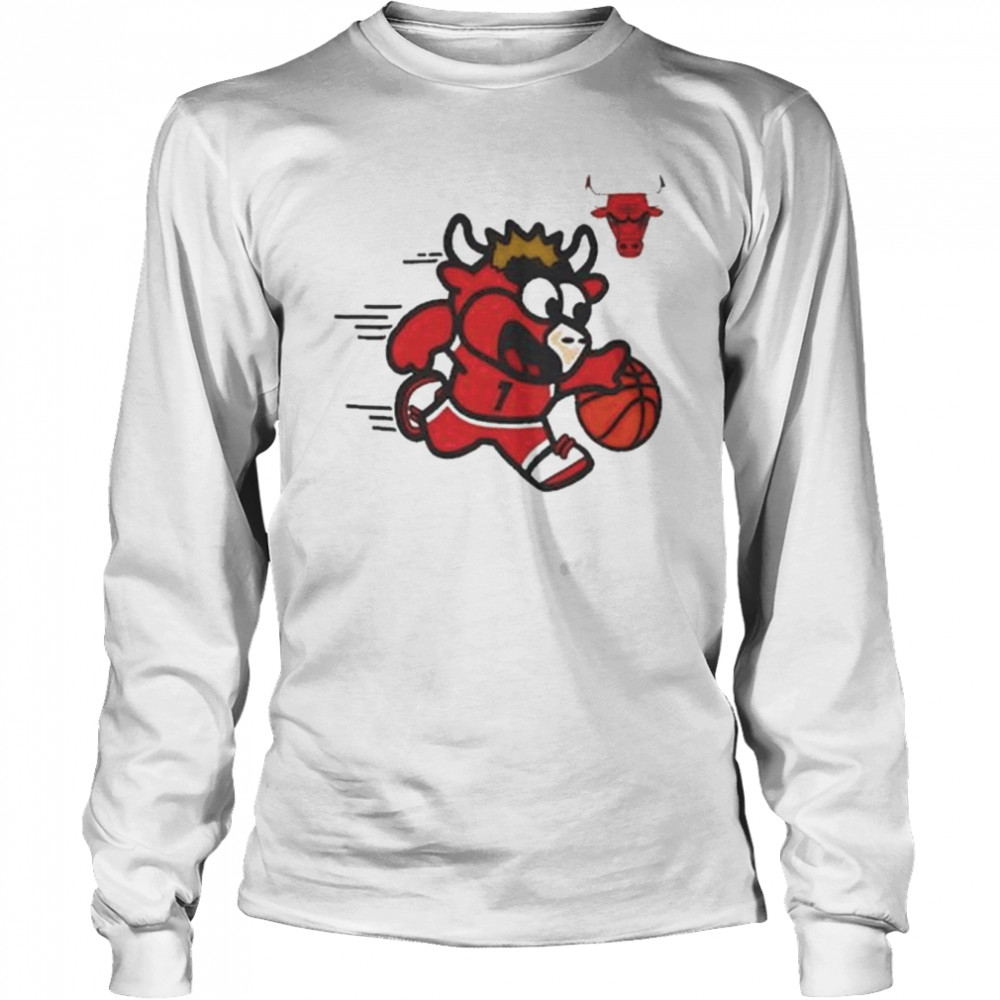Nba infant white chicago bulls mascot bodysuit shirt Long Sleeved T-shirt