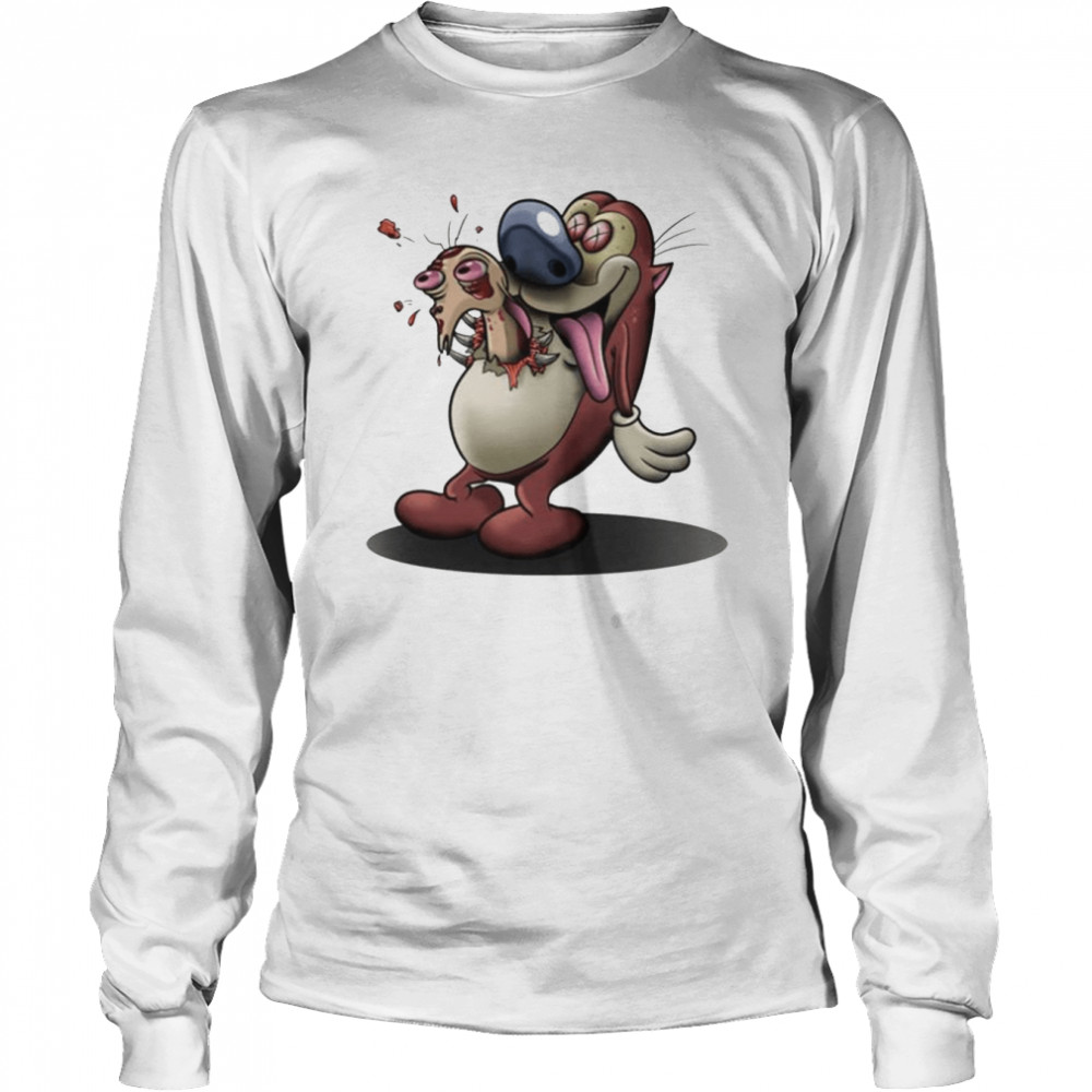 Ali Ren And Stimpy Chestburster shirt Long Sleeved T-shirt