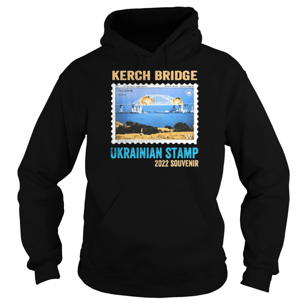 Crimea’s Bridge On Fire Crimean Kerch Bridge Ukrainian Postage Stamp 2022 Unisex Hoodie