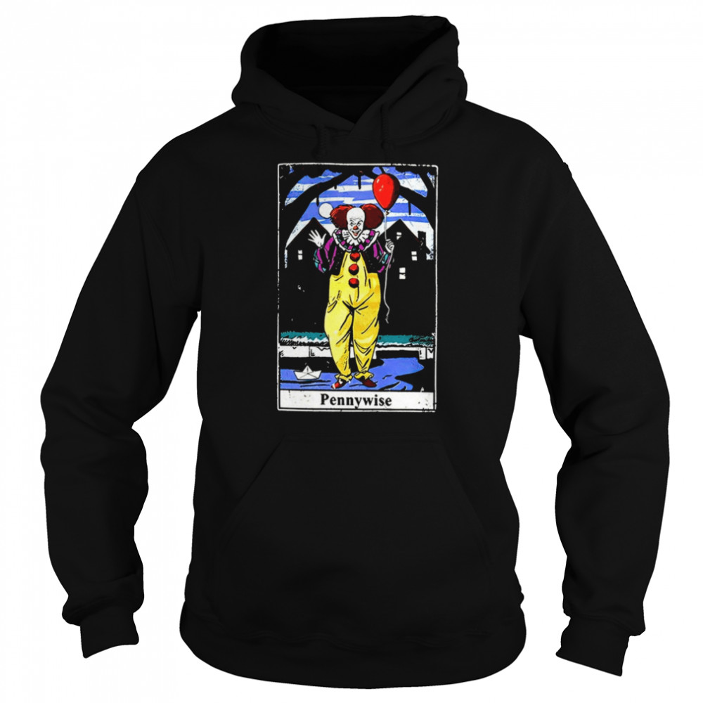 It Pennywise Stephen Kings Tarot Card Scary Movie shirt Unisex Hoodie