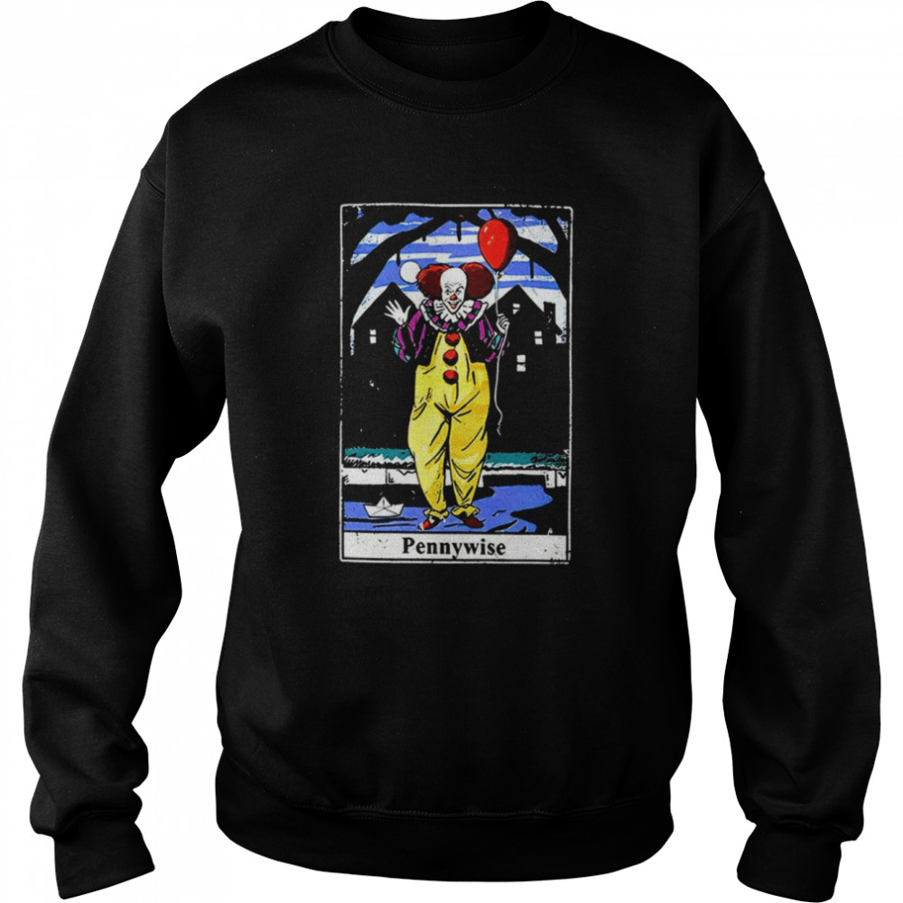 It Pennywise Stephen Kings Tarot Card Scary Movie shirt Unisex Sweatshirt