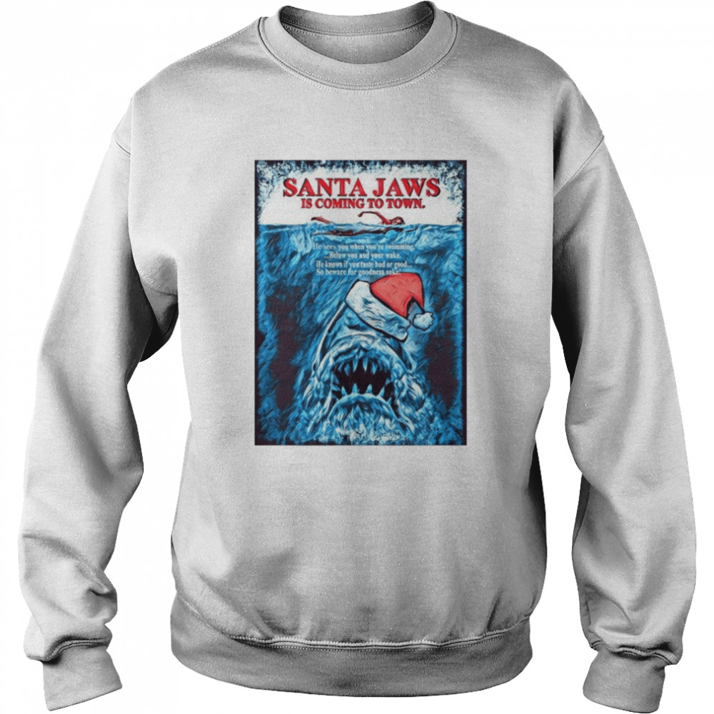 Jaws Santa Christmas Xmax Scuba Diving shirt Unisex Sweatshirt