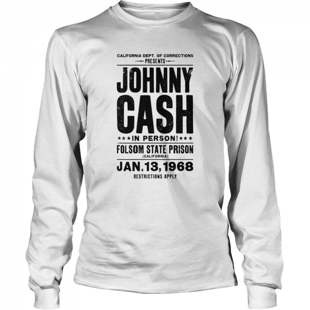 Johnny Cash State Prison shirt Long Sleeved T-shirt