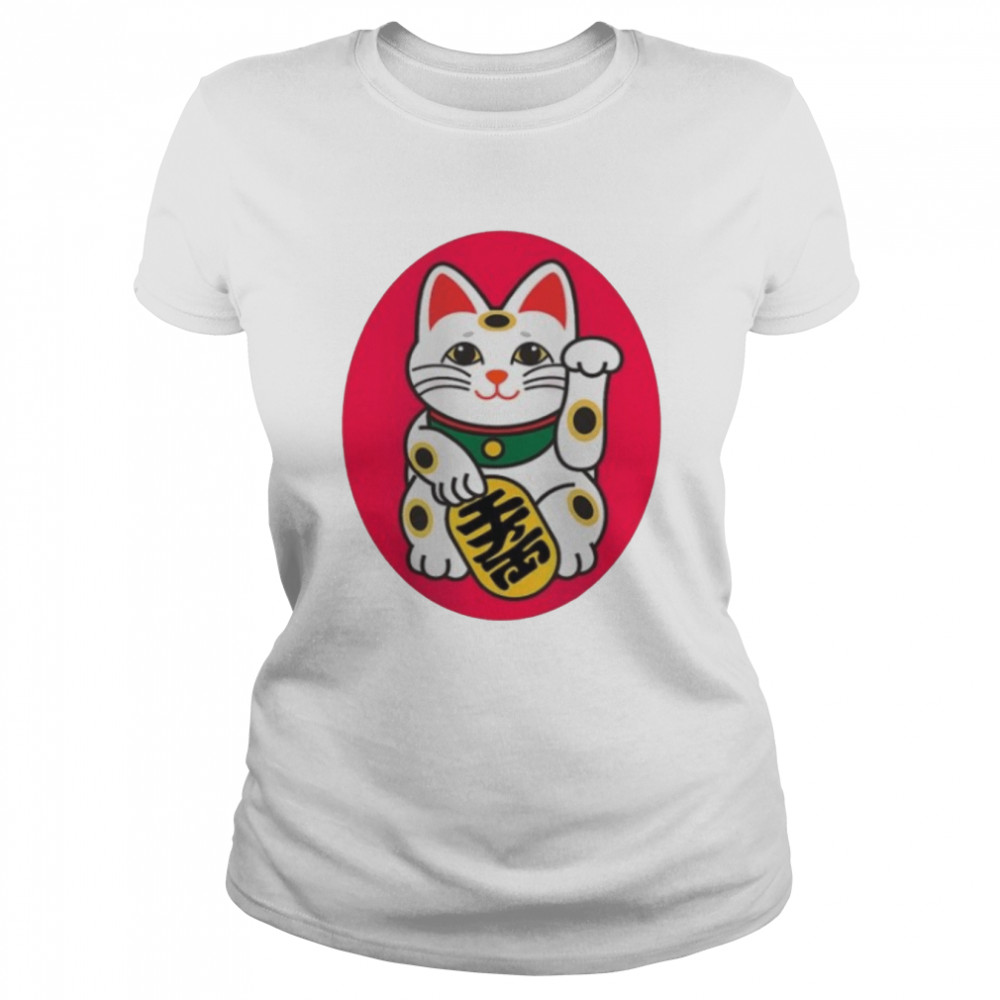 Maneki Neko Lucky Cat Japanese Chinese shirt Classic Women's T-shirt