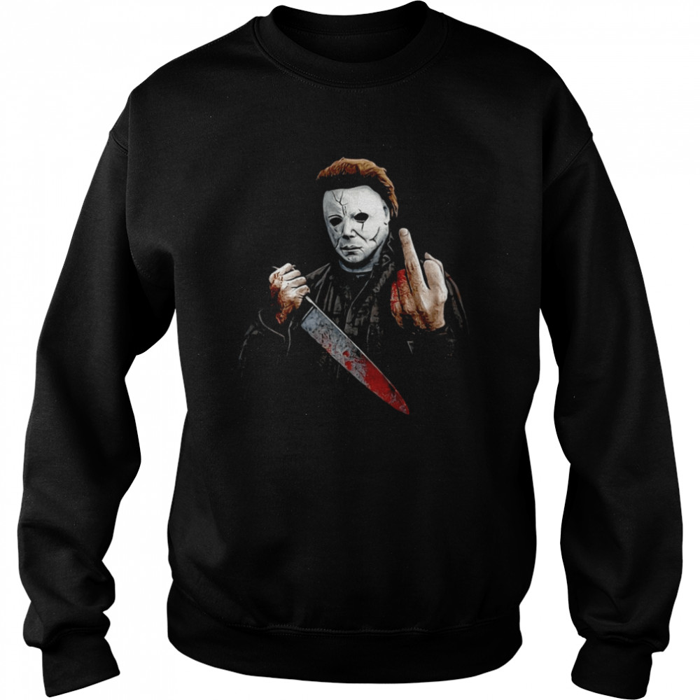 Middle Finger Michael Myers Scary Movie Halloween shirt Unisex Sweatshirt