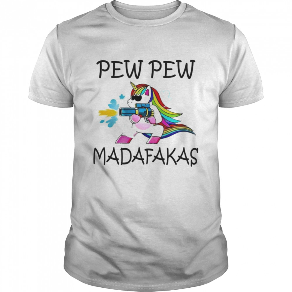 Pew Pew Madafakas Meme Unicorn Horse Lgbt shirt Classic Men's T-shirt