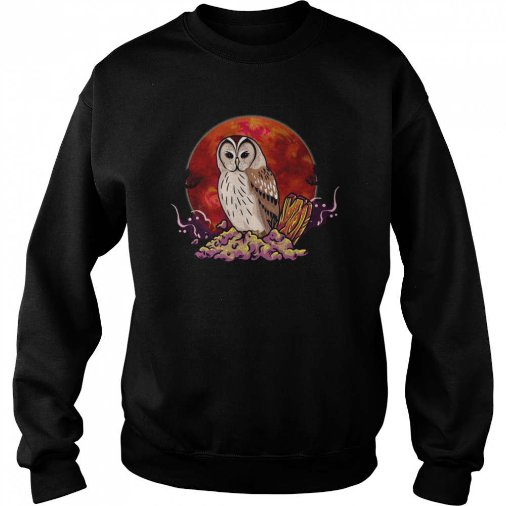 Sitting In Cemetery Halloween Owl shirt Unisex Sweatshirt