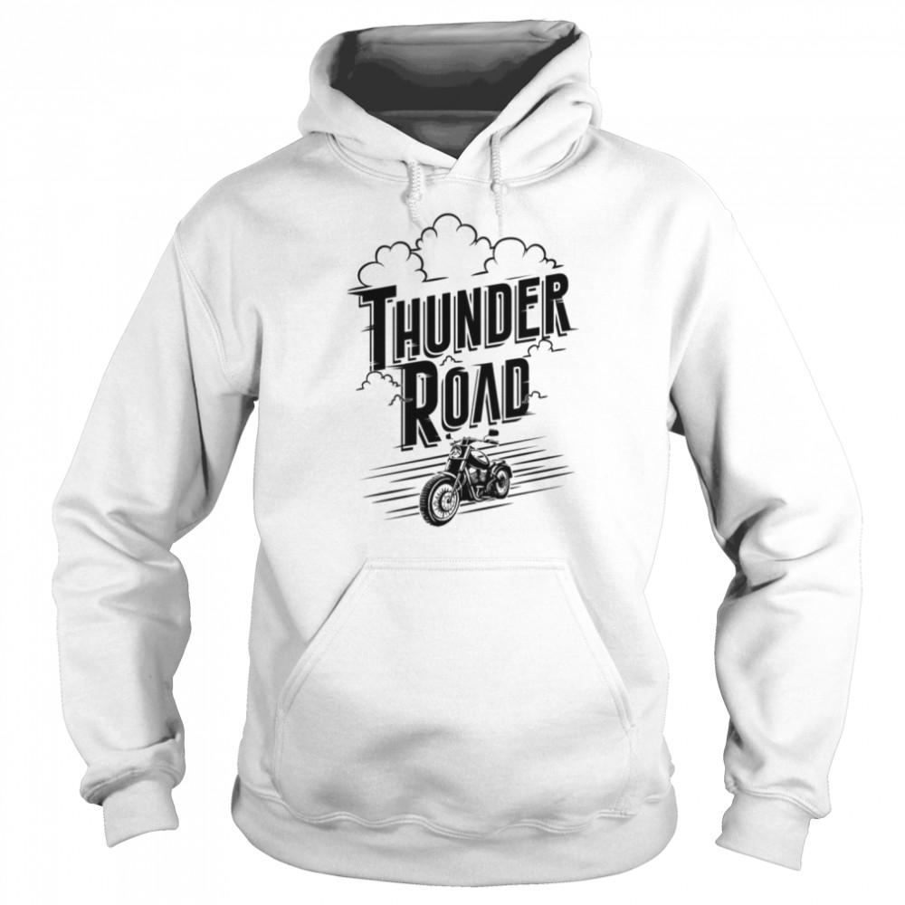 Thunder Road Retro Biker Design Motorcycle shirt Unisex Hoodie