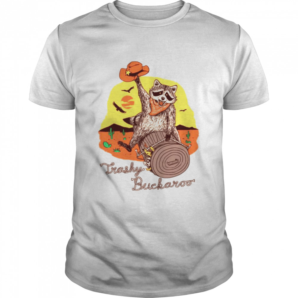 Trashy Buckaroo Funny Racoon Riding A Log shirt Classic Men's T-shirt