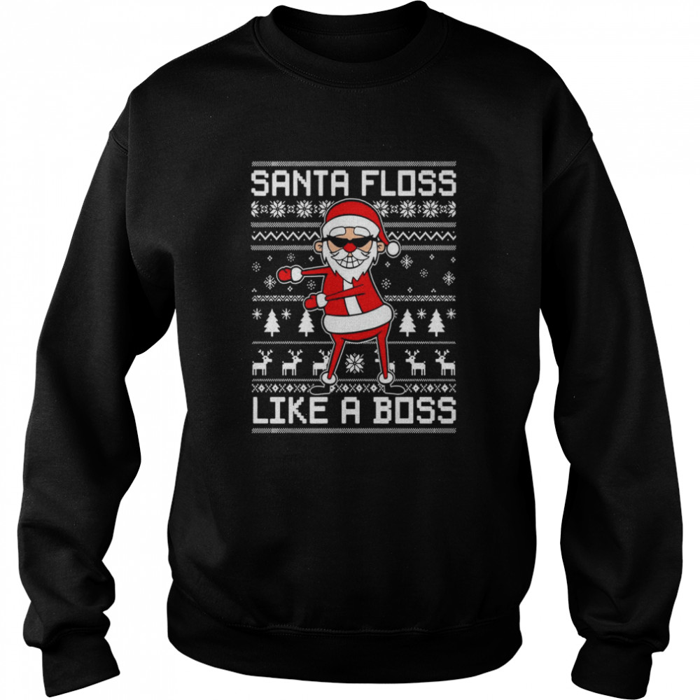KIDS Santa Floss Like A Boss Ugly Christmas shirt Unisex Sweatshirt