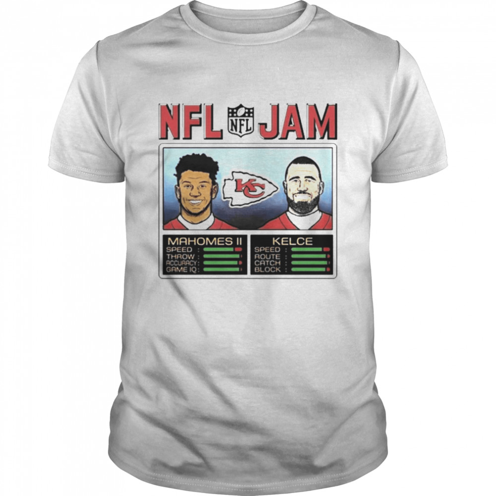 NFL Jam Kansas City Chiefs Patrick Mahomes II and Travis Kelce shirt