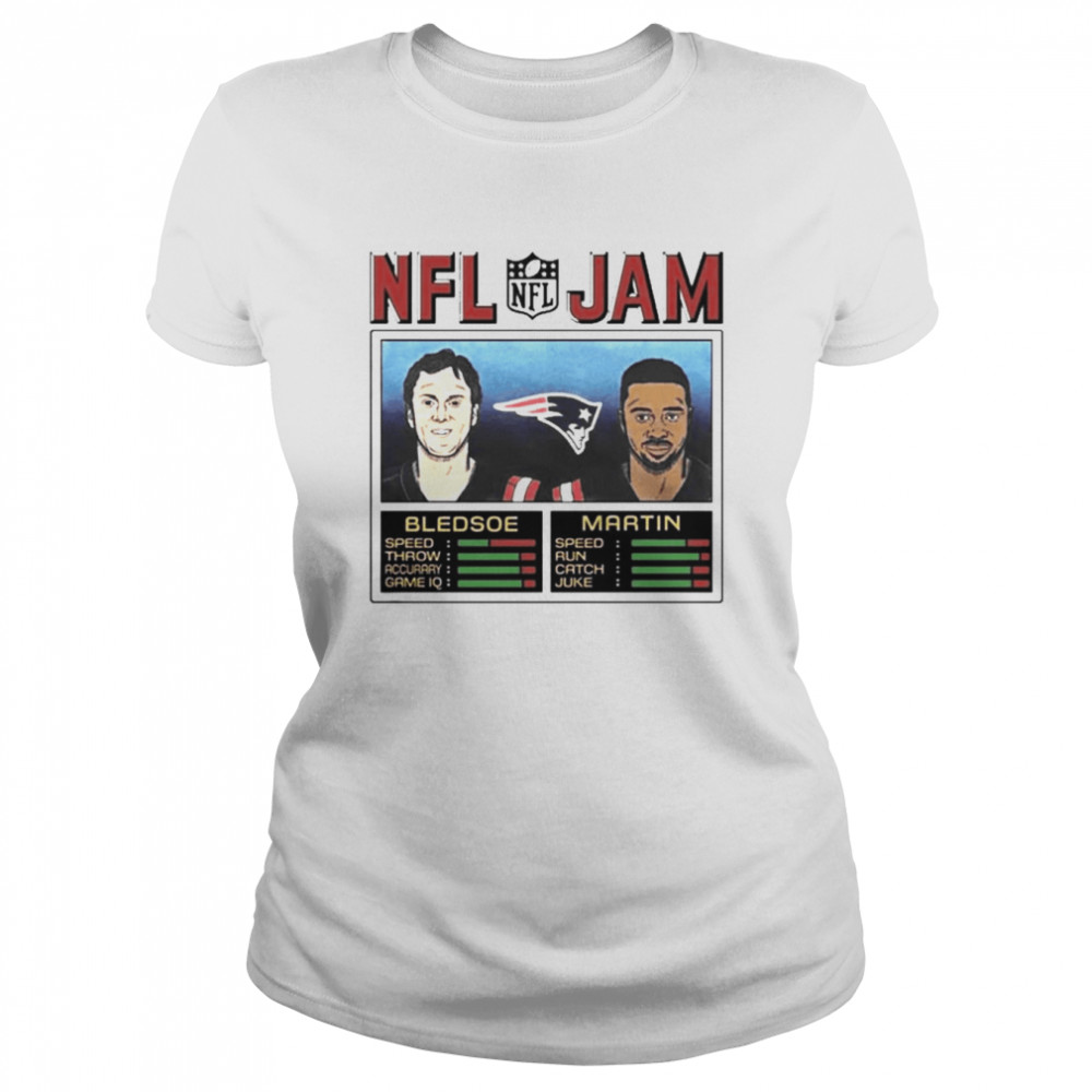 NFL Jam New England Patriots Drew Bledsoe and Curtis Martin shirt Classic Women's T-shirt