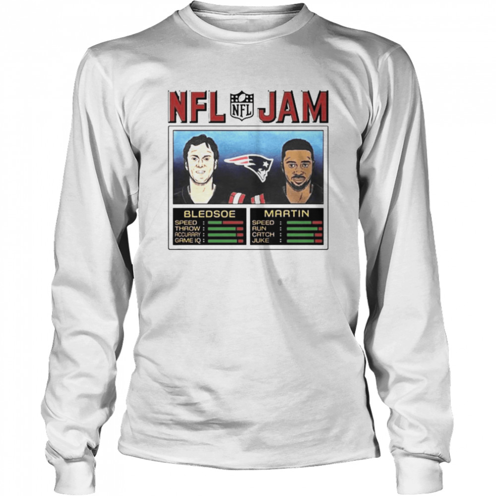 NFL Jam New England Patriots Drew Bledsoe and Curtis Martin shirt Long Sleeved T-shirt