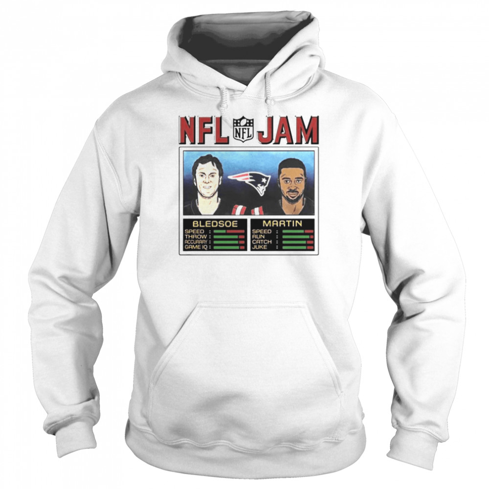 NFL Jam New England Patriots Drew Bledsoe and Curtis Martin shirt Unisex Hoodie