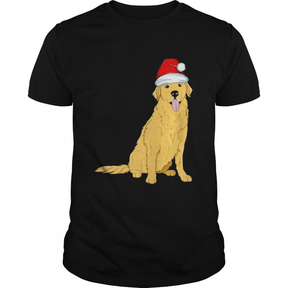 Santa Golden Retriever Christmas T-Shirt