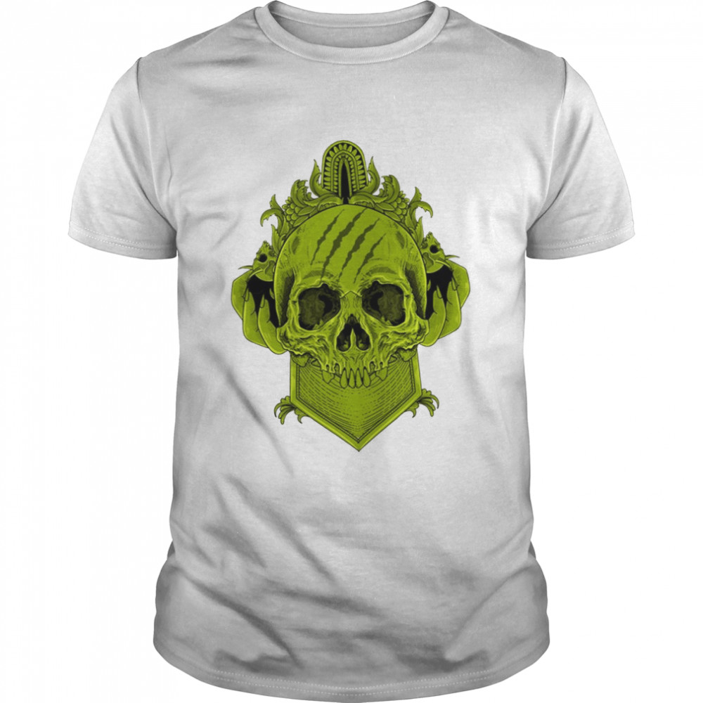 Big And Tall Halloween Green Skull shirt Classic Men's T-shirt