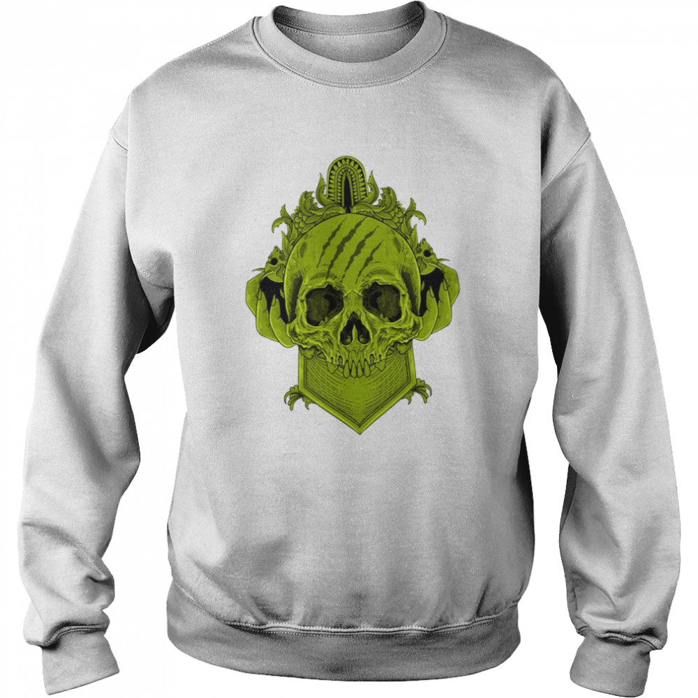 Big And Tall Halloween Green Skull shirt Unisex Sweatshirt