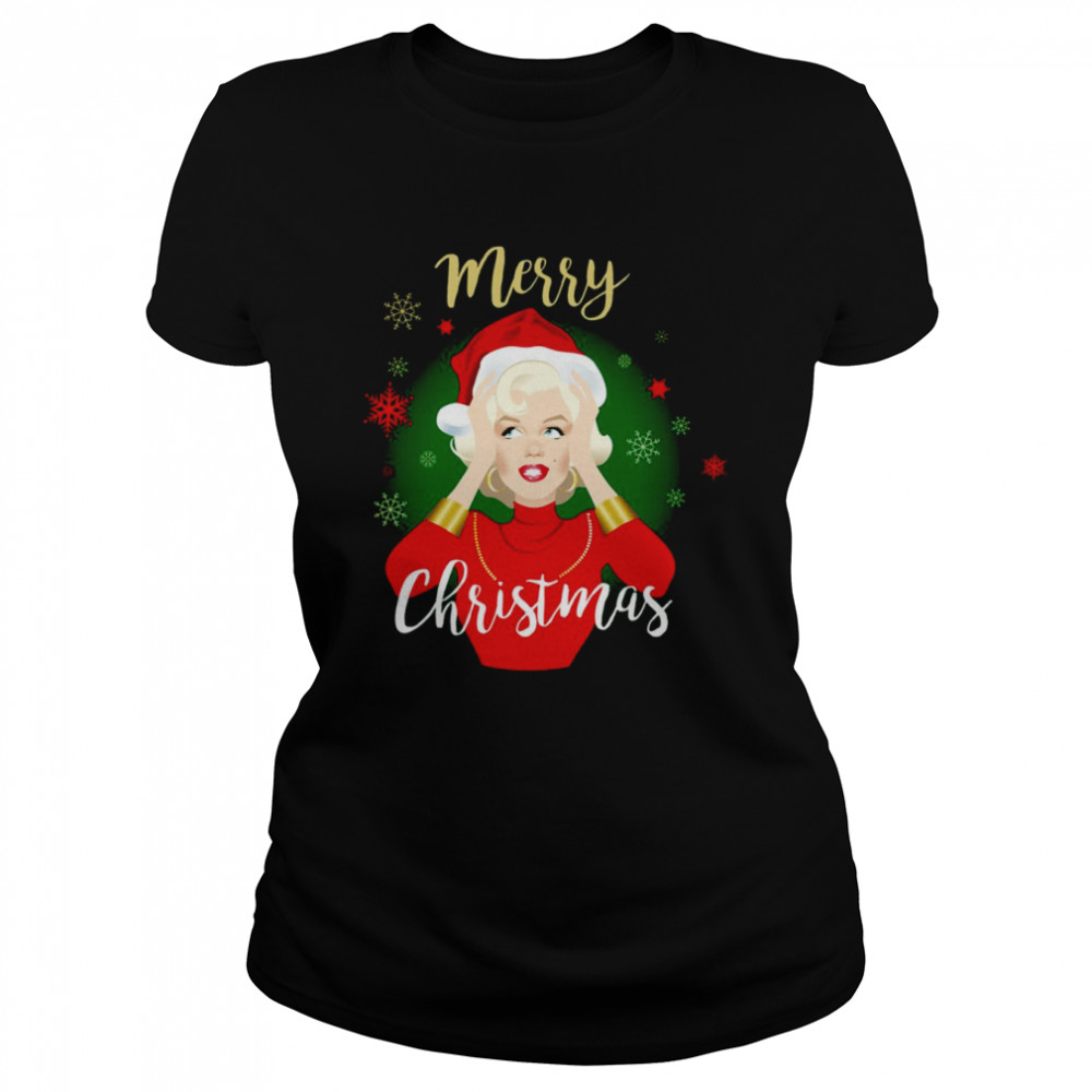 Blonde Marilyn Monroe Merry Christmas shirt Classic Women's T-shirt