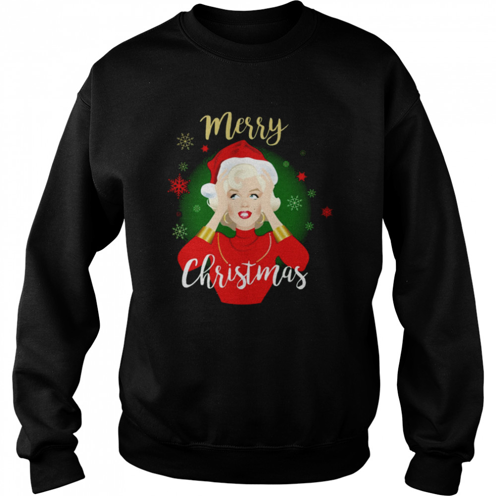 Blonde Marilyn Monroe Merry Christmas shirt Unisex Sweatshirt