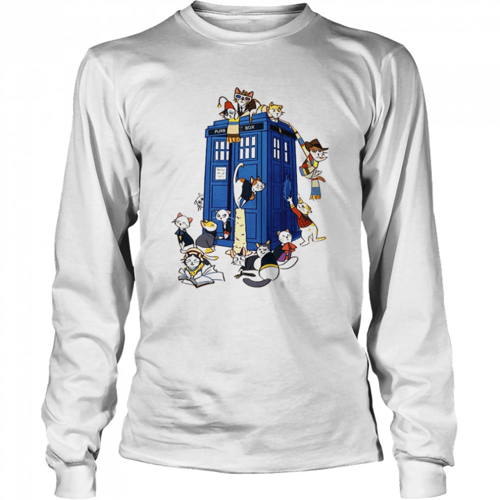 Doctor Cat Funny Chibi Doctor Who Matt Smith shirt Long Sleeved T-shirt