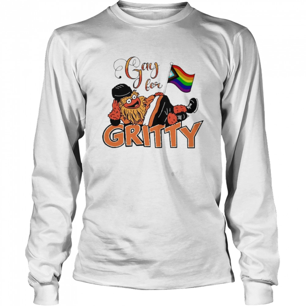 gay for gritty philadelphia flyers hockey long sleeved t shirt