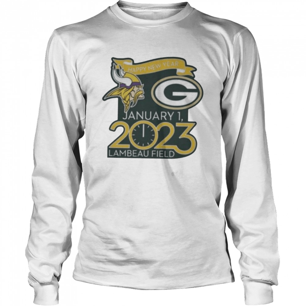 Happy New Years Packers Vs. Vikings Jan. 1 2023 Lambeau Field Gameday  Long Sleeved T-shirt