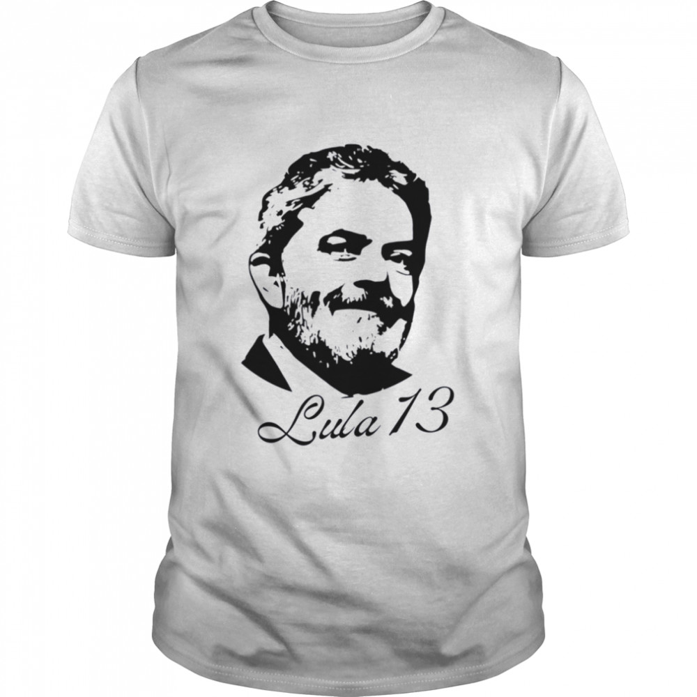 Lula 13 Lineart Portrait Brazil Elections Lula Livre shirt Classic Men's T-shirt