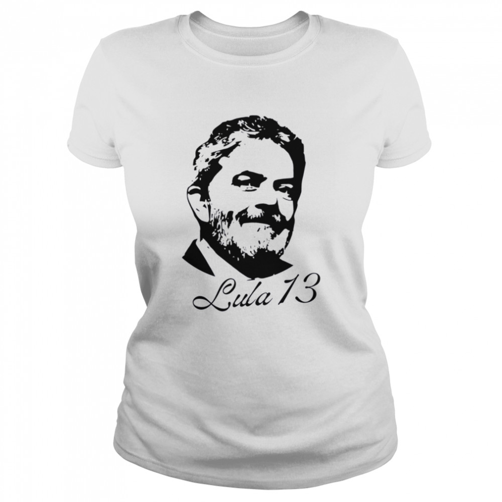 Lula 13 Lineart Portrait Brazil Elections Lula Livre shirt Classic Women's T-shirt