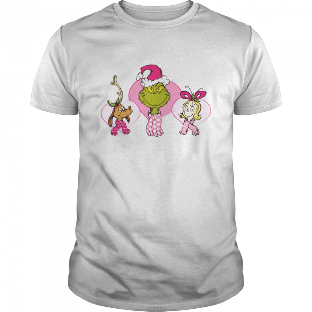 Pink Heart Trio Dr Seuss Grinch Christmas shirt Classic Men's T-shirt