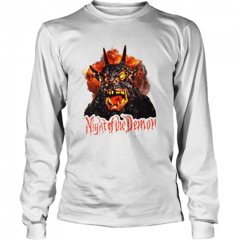 scary halloween night of the demon retro cult shirt long sleeved t shirt