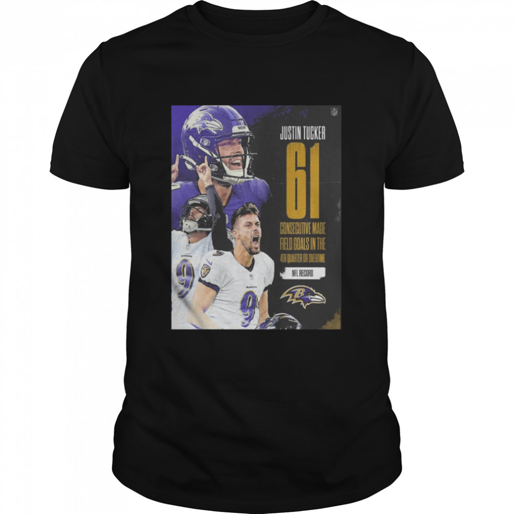 justin tucker 61 field goals in baltimore ravens nfl shirt Classic Men's T-shirt