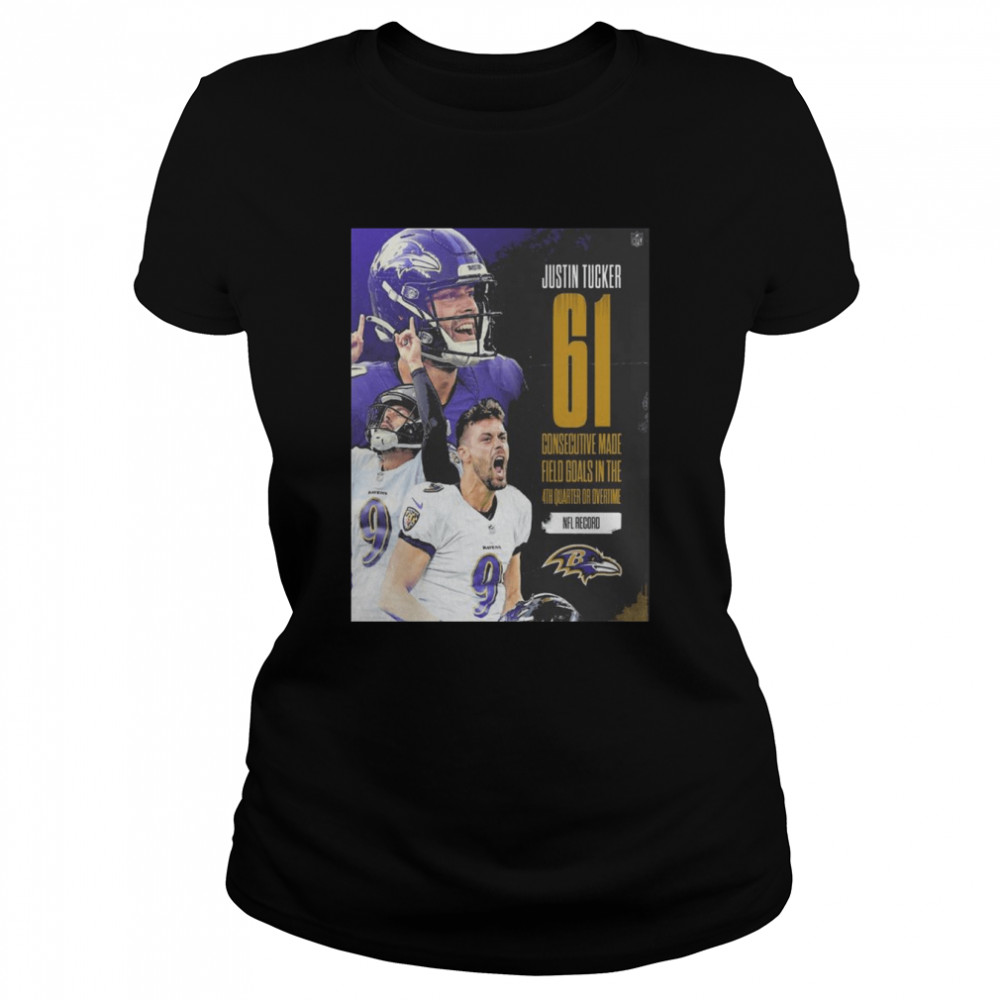 justin tucker 61 field goals in baltimore ravens nfl shirt Classic Women's T-shirt