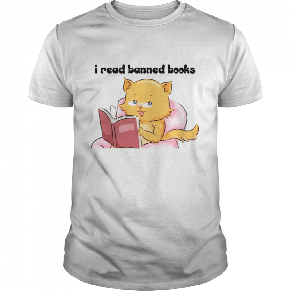 Lovely Cat I Read Banned Books shirt