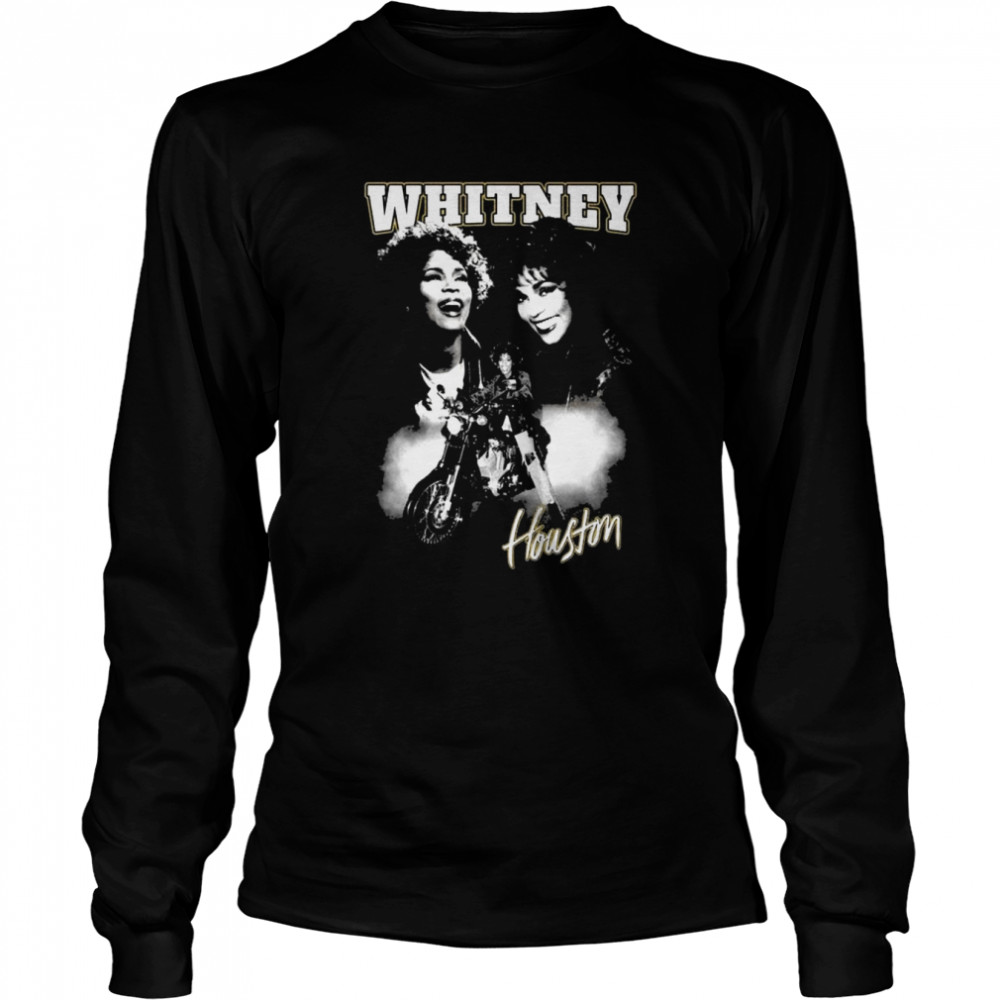 Whitney Houston Motorcycle Collage Women’s Muscle shirt Long Sleeved T-shirt