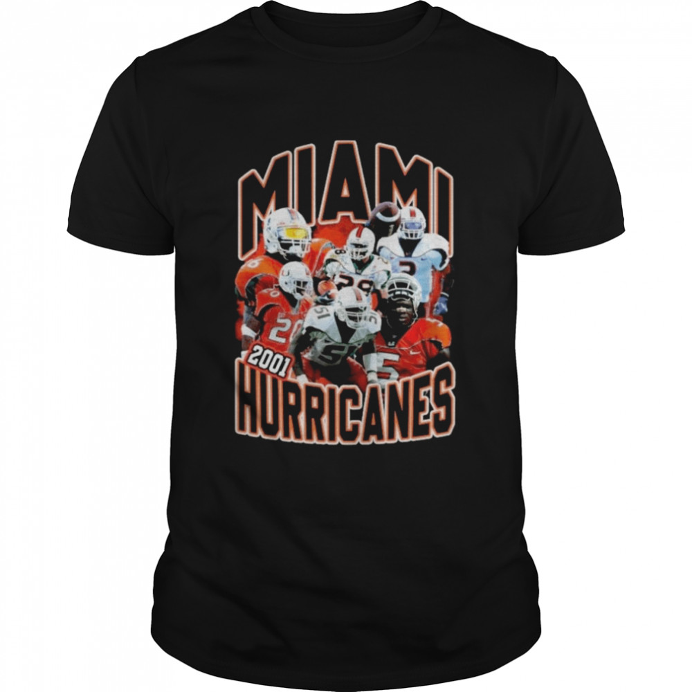 Miami Hurricanes 2001 Ed Reed Sean Taylor Clinton Portis Andre Johnson Willis McGahee Jonathan Vilma Shirt