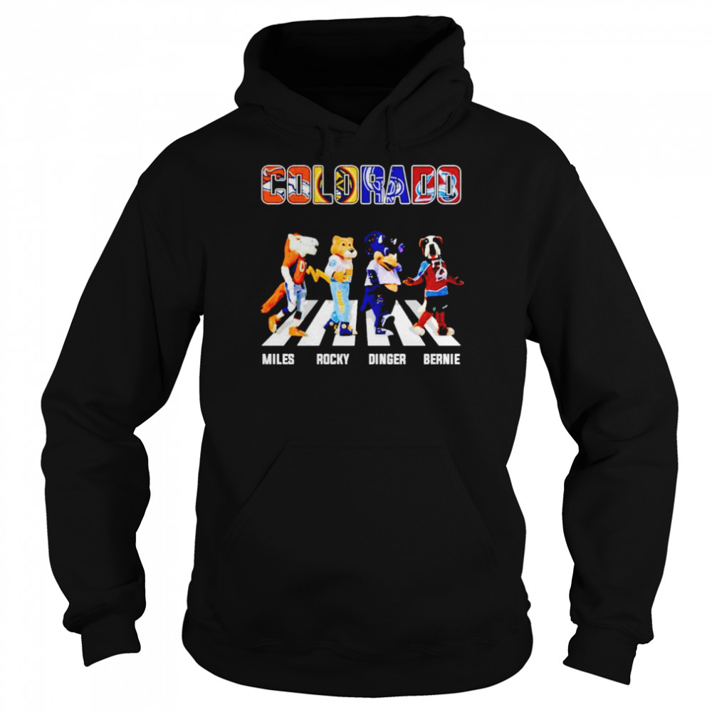 Colorado sports mascot Miles Rocky Dinger Bernie Abbey Road shirt Unisex Hoodie