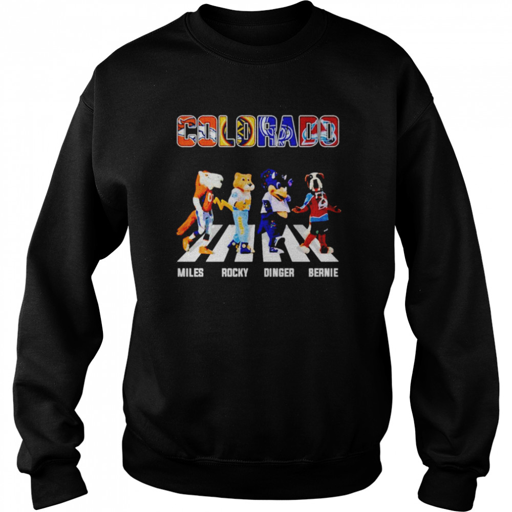 Colorado sports mascot Miles Rocky Dinger Bernie Abbey Road shirt Unisex Sweatshirt