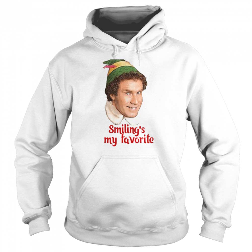 Smiling’s My Favorite Buddy The Elf Will Ferrell Movie Christmas shirt Unisex Hoodie