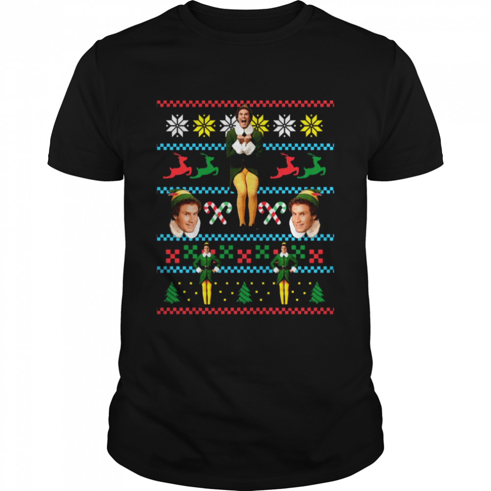 Ugly Christmas Design Xmas Movie Buddy The Elf Will Ferrell shirt Classic Men's T-shirt