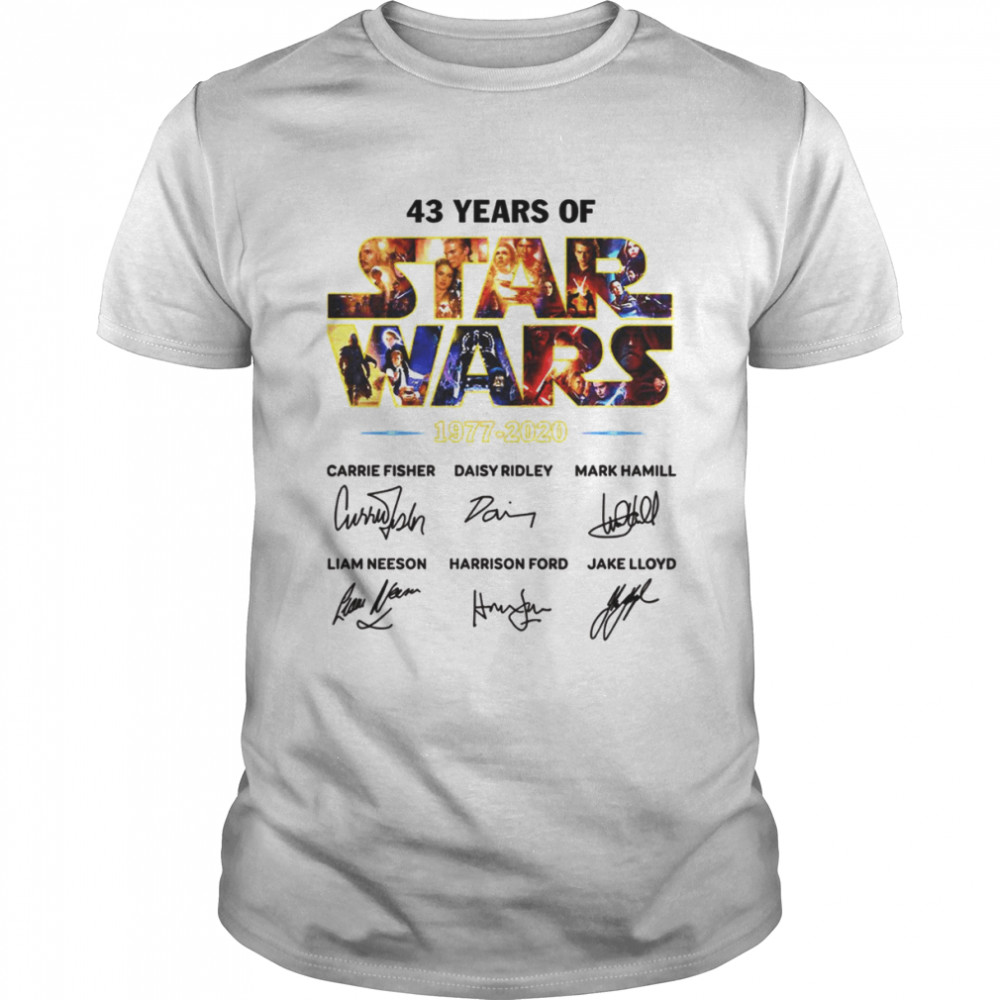 43 Years Of Star Wars 1977 2020 Signature Handmade The Mandalorian shirt Classic Men's T-shirt