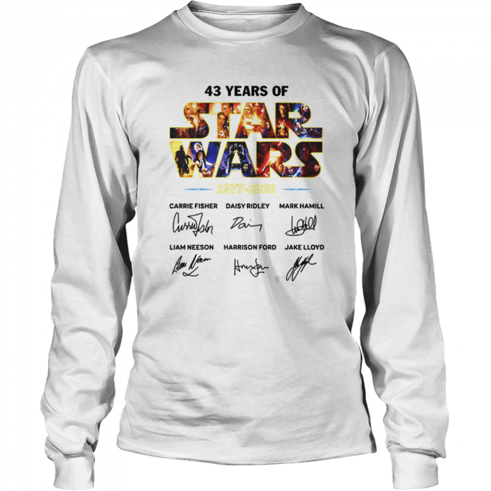 43 Years Of Star Wars 1977 2020 Signature Handmade The Mandalorian shirt Long Sleeved T-shirt