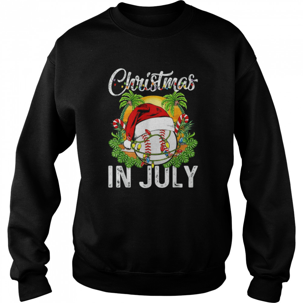 christmas in july baseball santa hat summer t unisex sweatshirt