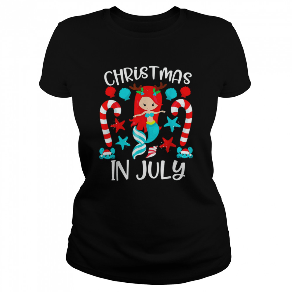 Christmas In July Cute Mermaid Summer Vacation T- Classic Women's T-shirt