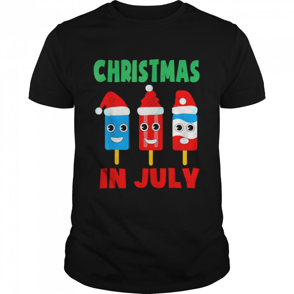 Christmas In July Ice Pops In Santa Hat Kids Toddler shirt Classic Men's T-shirt